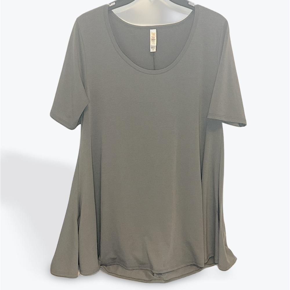 LULAROE Women’s Gray LulaRoe Short Sleeve Tunic Top Size Medium